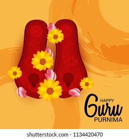 Vector Illustration of a Banner for the Day Of Honoring Celebration Guru Purnima with Text Space Background.