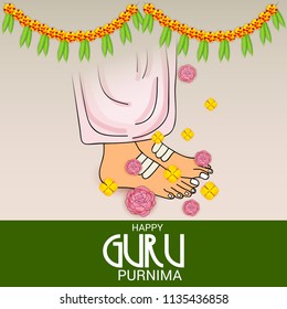 Vector Illustration of a Banner for the Day Of Honoring Celebration Guru Purnima with Text Space Background.