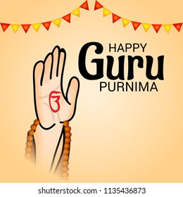 Vector Illustration of a Banner for the Day Of Honoring Celebration Guru Purnima with Text Space Background.