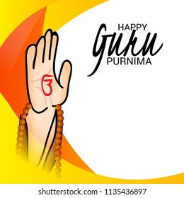 Vector Illustration of a Banner for the Day Of Honoring Celebration Guru Purnima with Text Space Background.