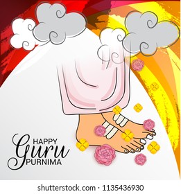 Vector Illustration of a Banner for the Day Of Honoring Celebration Guru Purnima with Text Space Background.