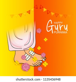 Vector Illustration of a Banner for the Day Of Honoring Celebration Guru Purnima with Text Space Background.