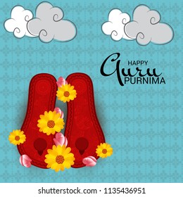 Vector Illustration of a Banner for the Day Of Honoring Celebration Guru Purnima with Text Space Background.