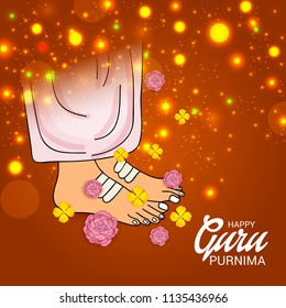 Vector Illustration of a Banner for the Day Of Honoring Celebration Guru Purnima with Text Space Background.