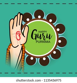 Vector Illustration of a Banner for the Day Of Honoring Celebration Guru Purnima with Text Space Background.