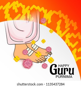 Vector Illustration of a Banner for the Day Of Honoring Celebration Guru Purnima with Text Space Background.