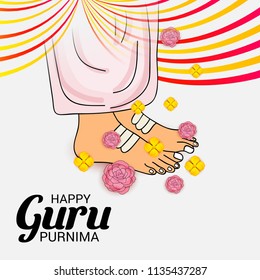 Vector Illustration of a Banner for the Day Of Honoring Celebration Guru Purnima with Text Space Background.