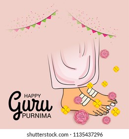 Vector Illustration of a Banner for the Day Of Honoring Celebration Guru Purnima with Text Space Background.