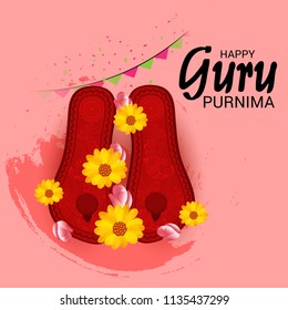 Vector Illustration of a Banner for the Day Of Honoring Celebration Guru Purnima with Text Space Background.
