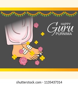 Vector Illustration of a Banner for the Day Of Honoring Celebration Guru Purnima with Text Space Background.
