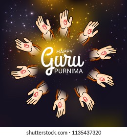 Vector Illustration of a Banner for the Day Of Honoring Celebration Guru Purnima with Text Space Background.