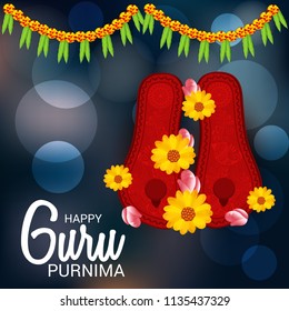 Vector Illustration of a Banner for the Day Of Honoring Celebration Guru Purnima with Text Space Background.