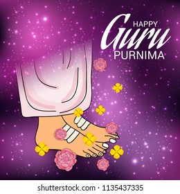Vector Illustration of a Banner for the Day Of Honoring Celebration Guru Purnima with Text Space Background.