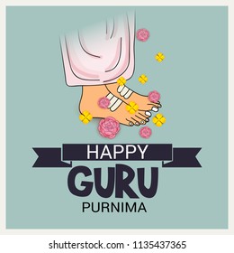 Vector Illustration of a Banner for the Day Of Honoring Celebration Guru Purnima with Text Space Background.