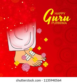 Vector Illustration of a Banner for the Day Of Honoring Celebration Guru Purnima with Text Space Background.