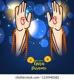 Vector Illustration of a Banner for the Day Of Honoring Celebration Guru Purnima with Text Space Background.
