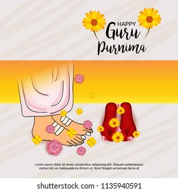 Vector Illustration of a Banner for the Day Of Honoring Celebration Guru Purnima with Text Space Background.