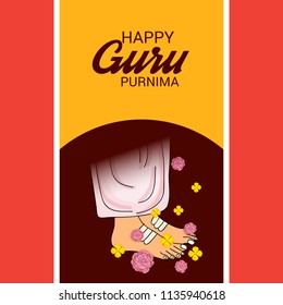 Vector Illustration of a Banner for the Day Of Honoring Celebration Guru Purnima with Text Space Background.