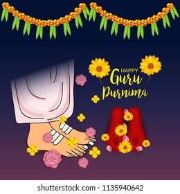 Vector Illustration of a Banner for the Day Of Honoring Celebration Guru Purnima with Text Space Background.