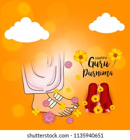 Vector Illustration of a Banner for the Day Of Honoring Celebration Guru Purnima with Text Space Background.