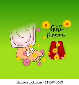 Vector Illustration of a Banner for the Day Of Honoring Celebration Guru Purnima with Text Space Background.