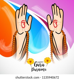 Vector Illustration of a Banner for the Day Of Honoring Celebration Guru Purnima with Text Space Background.