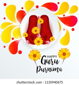 Vector Illustration of a Banner for the Day Of Honoring Celebration Guru Purnima with Text Space Background.
