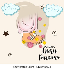 Vector Illustration of a Banner for the Day Of Honoring Celebration Guru Purnima with Text Space Background.