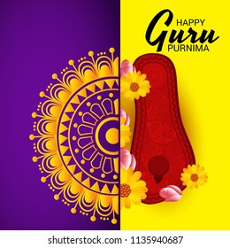 Vector Illustration of a Banner for the Day Of Honoring Celebration Guru Purnima with Text Space Background.
