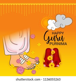 Vector Illustration of a Banner for the Day Of Honoring Celebration Guru Purnima with Text Space Background.