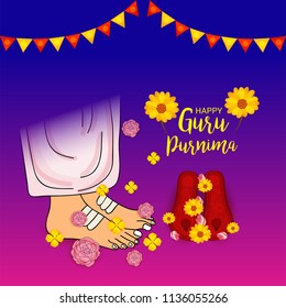 Vector Illustration of a Banner for the Day Of Honoring Celebration Guru Purnima with Text Space Background.