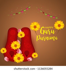 Vector Illustration of a Banner for the Day Of Honoring Celebration Guru Purnima with Text Space Background.