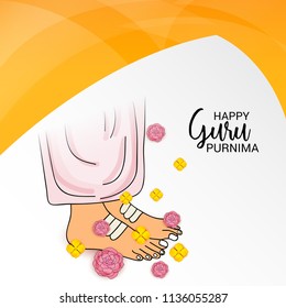Vector Illustration of a Banner for the Day Of Honoring Celebration Guru Purnima with Text Space Background.