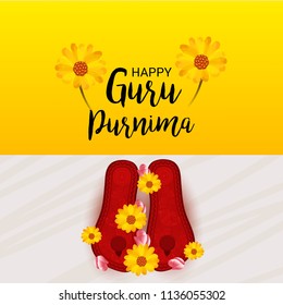 Vector Illustration of a Banner for the Day Of Honoring Celebration Guru Purnima with Text Space Background.