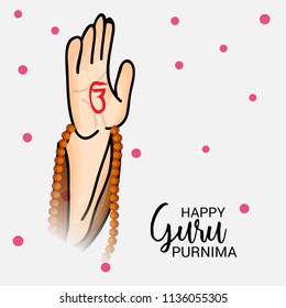 Vector Illustration of a Banner for the Day Of Honoring Celebration Guru Purnima with Text Space Background.