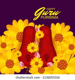 Vector Illustration of a Banner for the Day Of Honoring Celebration Guru Purnima with Text Space Background.