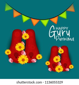 Vector Illustration of a Banner for the Day Of Honoring Celebration Guru Purnima with Text Space Background.