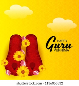 Vector Illustration of a Banner for the Day Of Honoring Celebration Guru Purnima with Text Space Background.