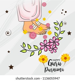 Vector Illustration of a Banner for the Day Of Honoring Celebration Guru Purnima with Text Space Background.