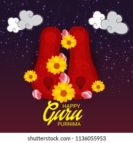 Vector Illustration of a Banner for the Day Of Honoring Celebration Guru Purnima with Text Space Background.
