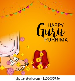 Vector Illustration of a Banner for the Day Of Honoring Celebration Guru Purnima with Text Space Background.