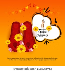 Vector Illustration of a Banner for the Day Of Honoring Celebration Guru Purnima with Text Space Background.