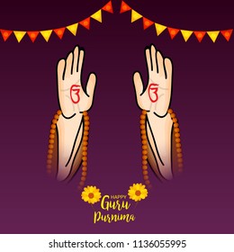 Vector Illustration of a Banner for the Day Of Honoring Celebration Guru Purnima with Text Space Background.
