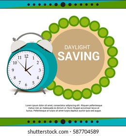 Vector illustration of a Banner for Daylight Saving Time with time clock.