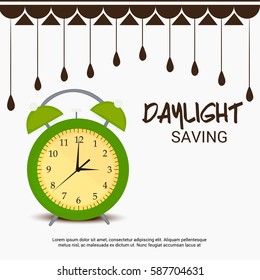 Vector illustration of a Banner for Daylight Saving Time with time clock.