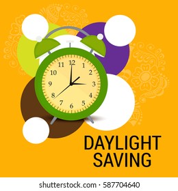 Vector illustration of a Banner for Daylight Saving Time with time clock.