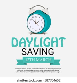 Vector illustration of a Banner for Daylight Saving Time with time clock.