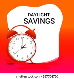 Vector illustration of a Banner for Daylight Saving Time with time clock.