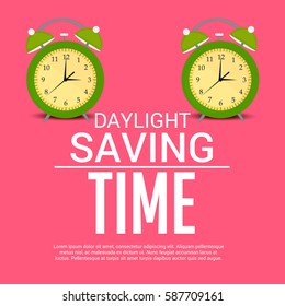 Vector illustration of a Banner for Daylight Saving Time with time clock.
