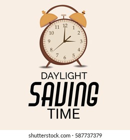 Vector illustration of a Banner for Daylight Saving Time with time clock.